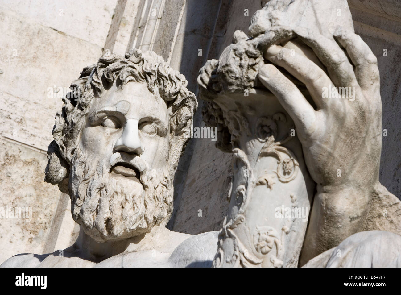 Die Statue. Piazza del Campidoglio, von Michelangelo entworfen. Rom. Italien Stockfoto