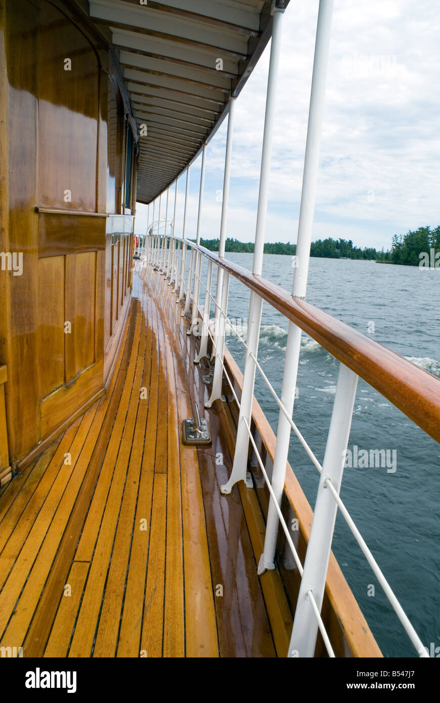 offenes Deck der Yacht Lake Of The Woods Ontario Stockfoto