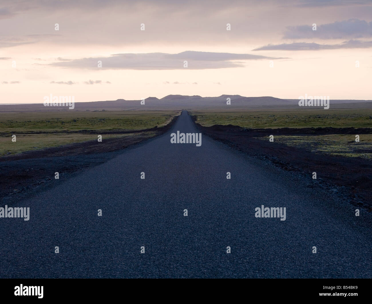 Leere Straßen im Snæfellsjökull Nationalpark Island Stockfoto