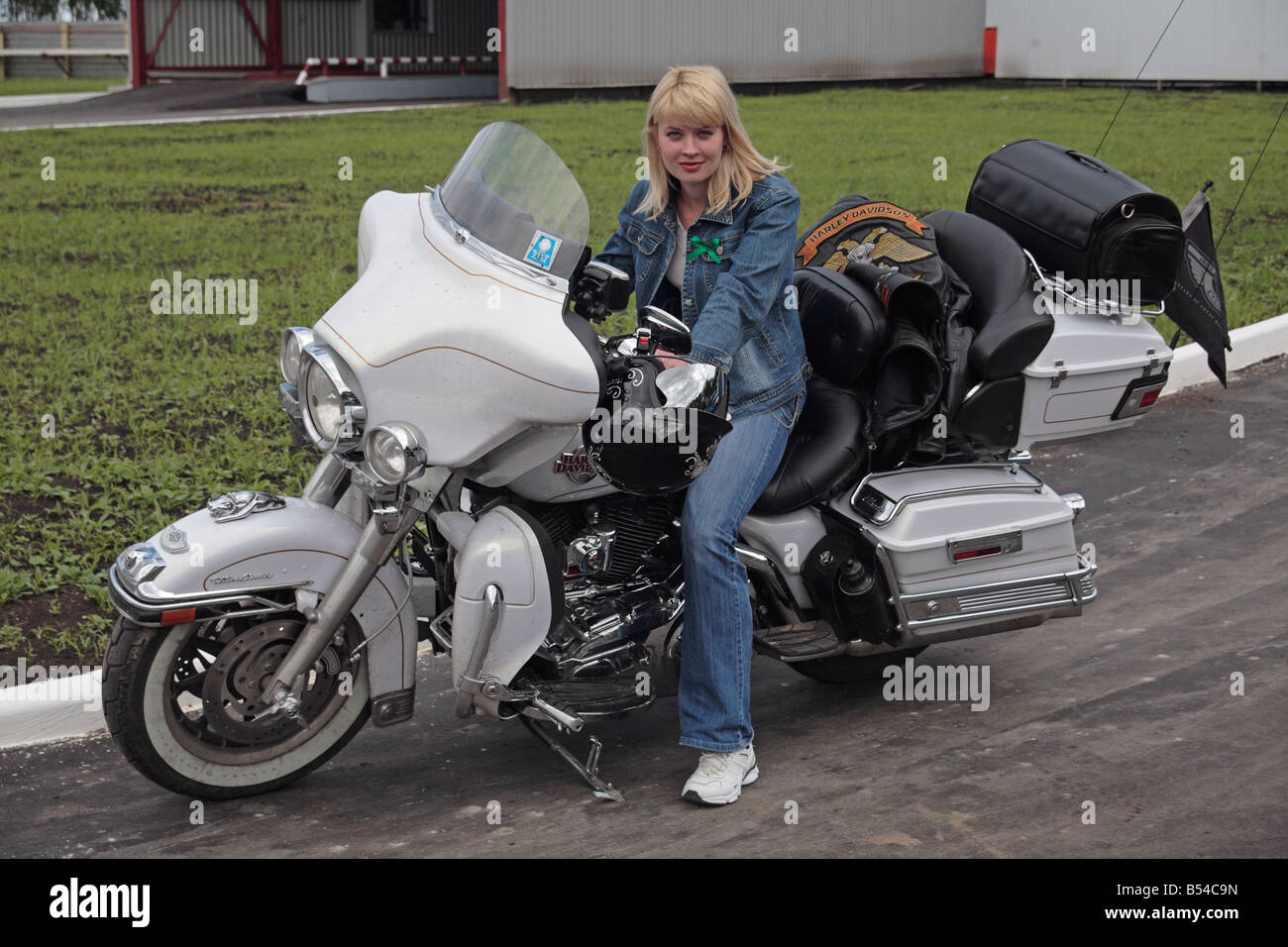 Die Harley Mädchen Stockfoto