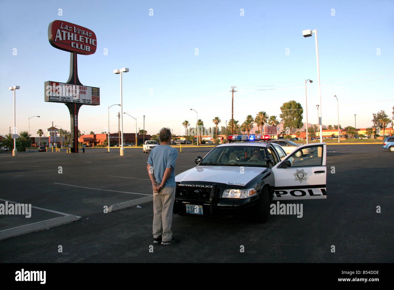 Verdächtiger angehalten von der Polizei in Las Vegas Nevada, USA Stockfoto