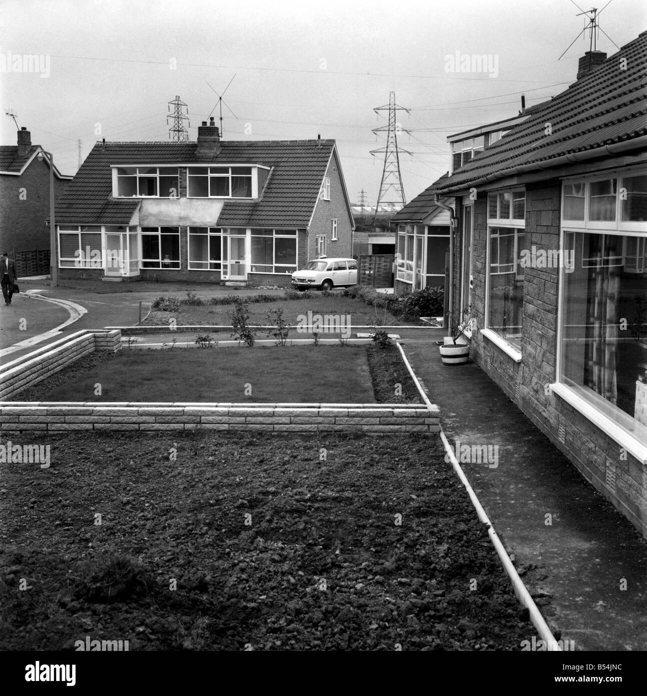 Mieter in der Parkthorne Road, Preston, sind ihre sechs Häuser kurzfristig wegen einer drohenden Absenkungen verlassen. Gesamtansicht der Stockfoto