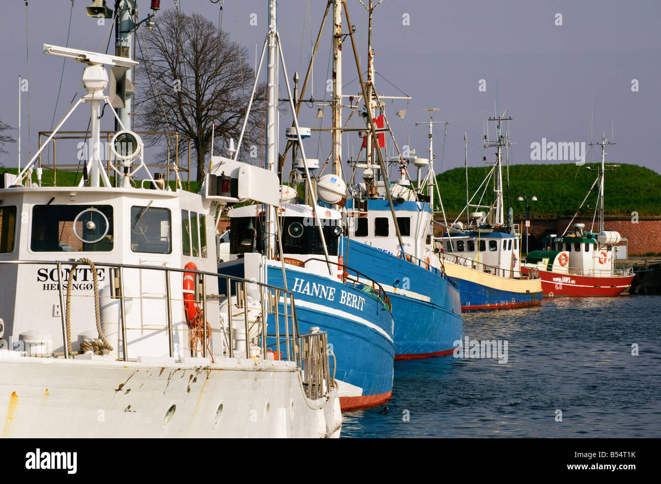 Angelboote/Fischerboote in Helsingør Dänemark Stockfoto
