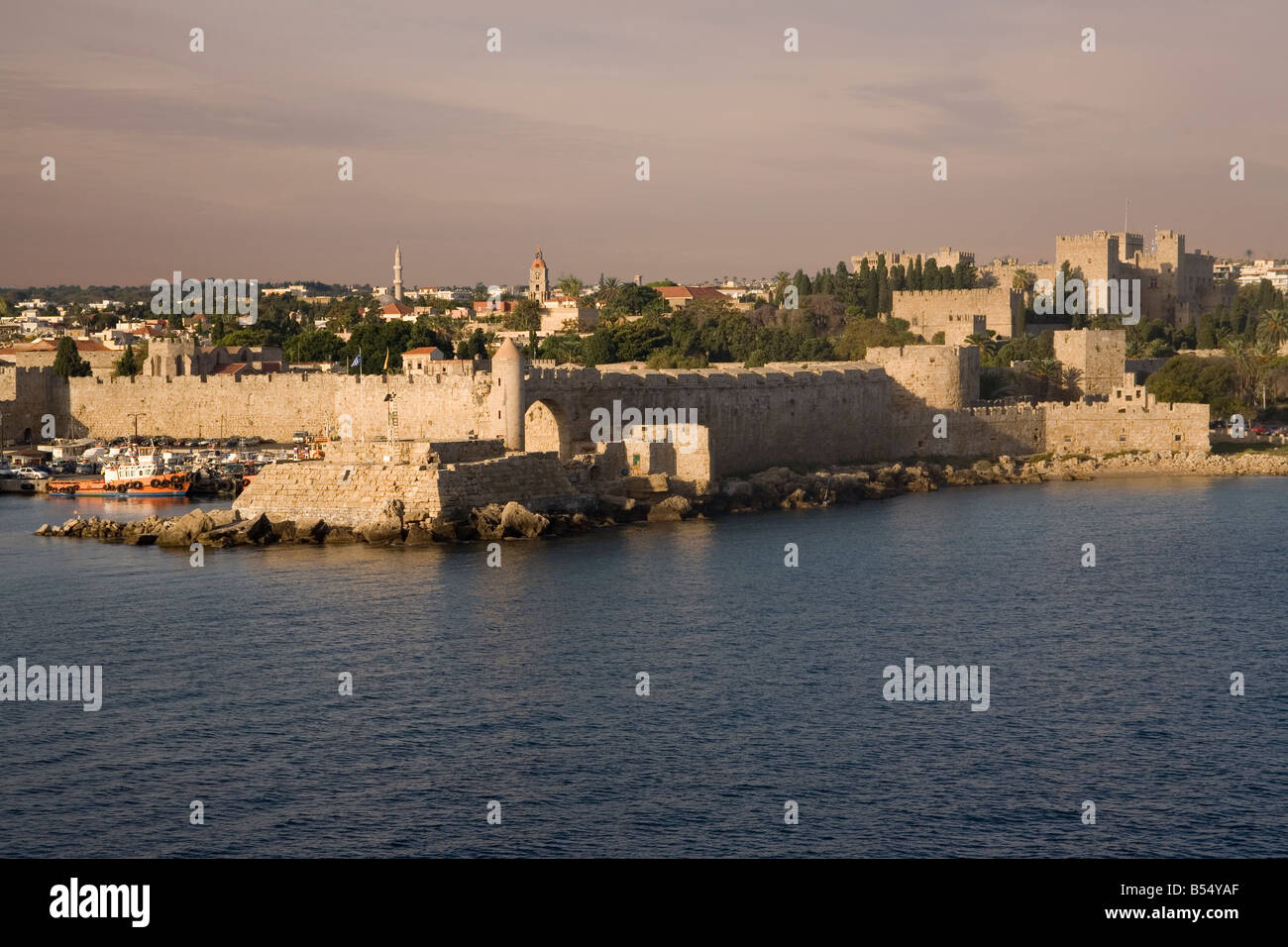Griechenland-Dodekanes-Rhodos-Stadt-Wände Stockfoto