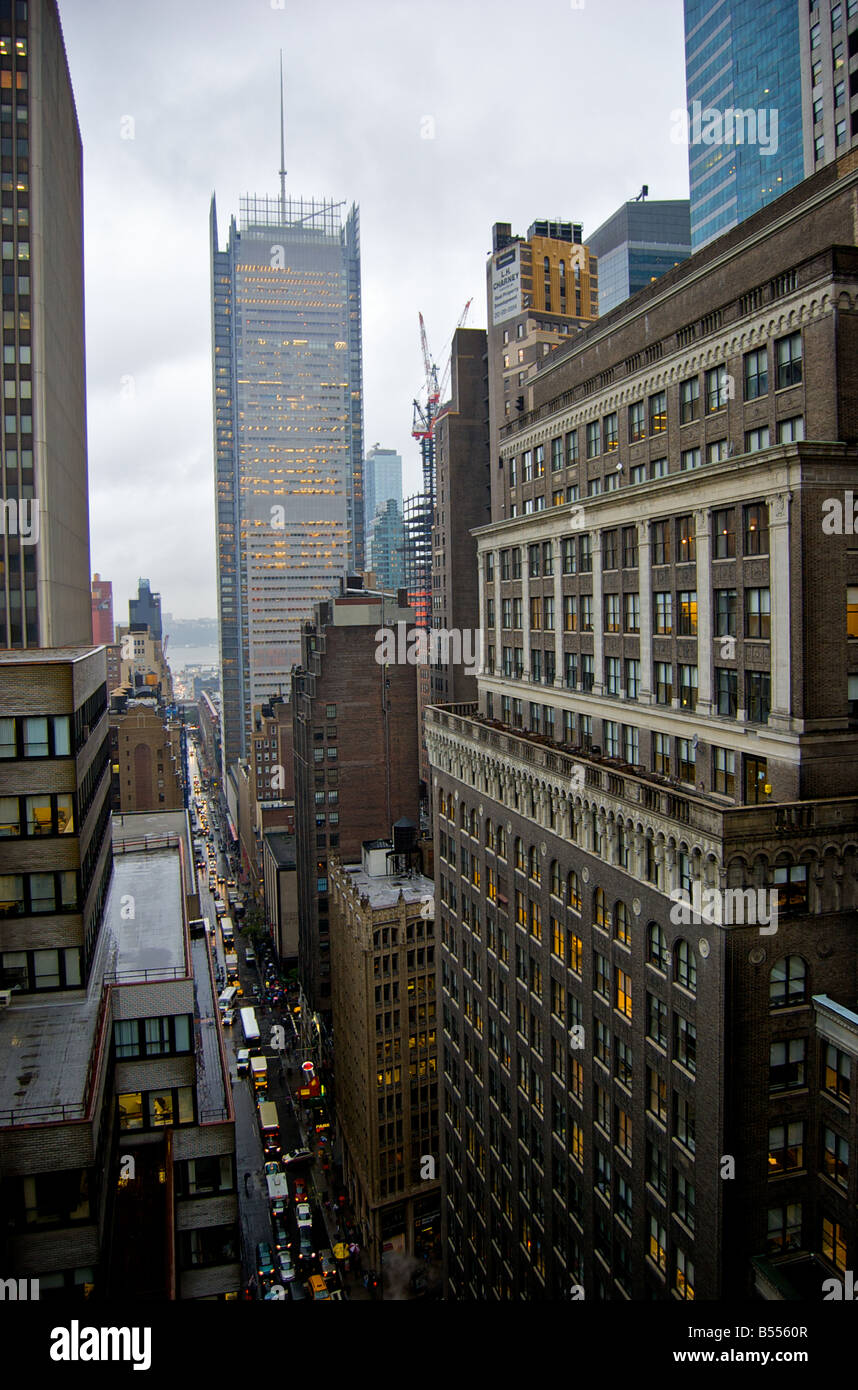 Blick auf die Skyline von Manhattan mit der New York Times Tower (für nur zur redaktionellen Verwendung) Stockfoto