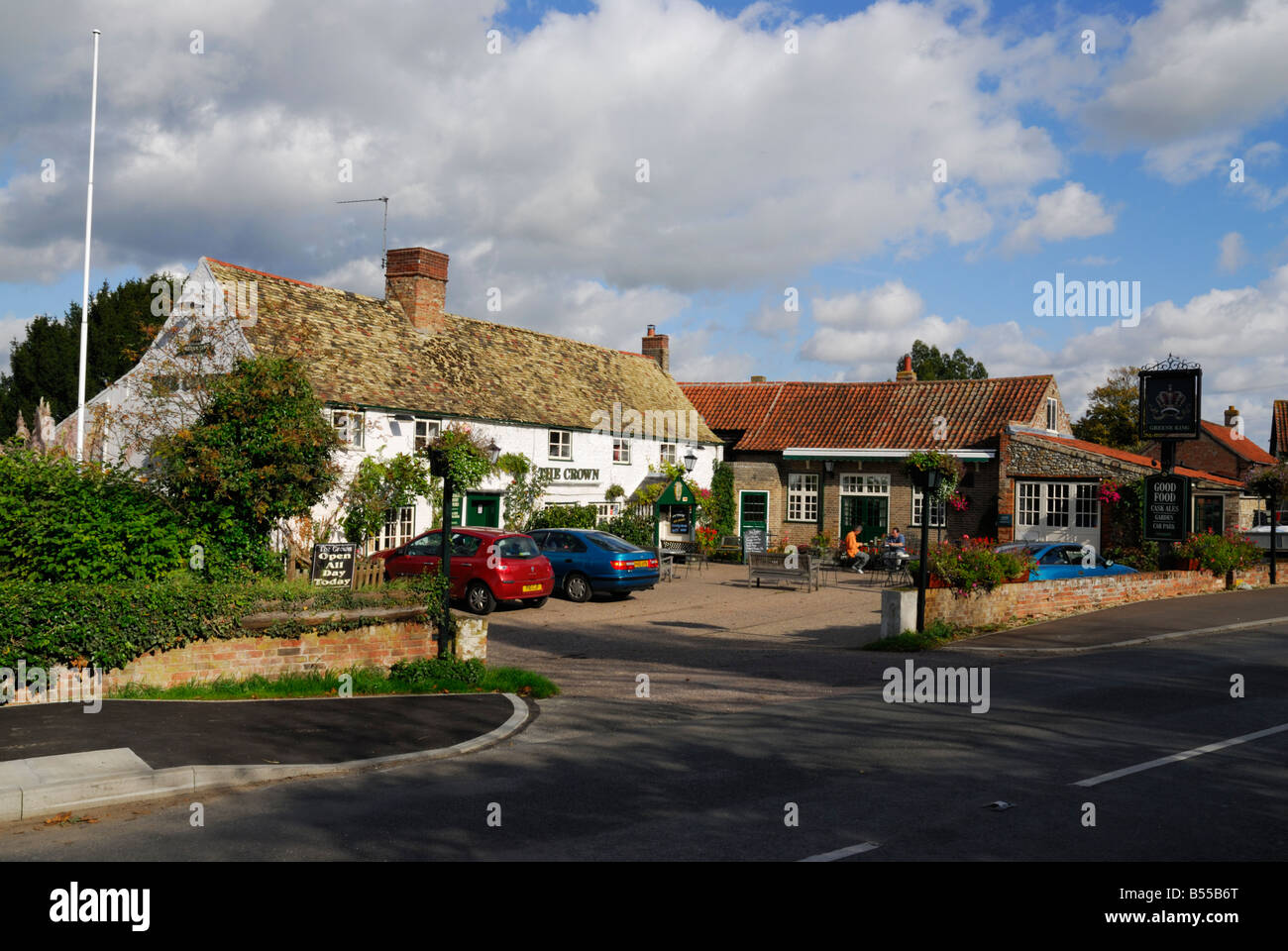 Gayton, Norfollk, England, UK. Das Gasthaus Krone. Stockfoto