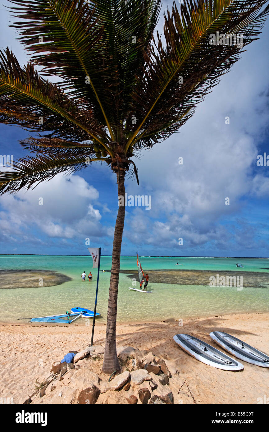 Antillen, Bonaire, Lac Bay Surfer Stockfoto