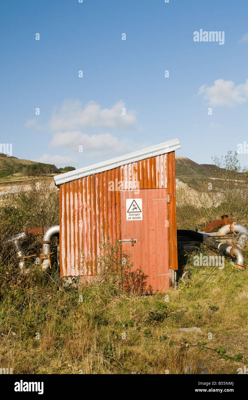 Gewellte Stahl Hütte, Clay Land Cornwall UK Stockfoto
