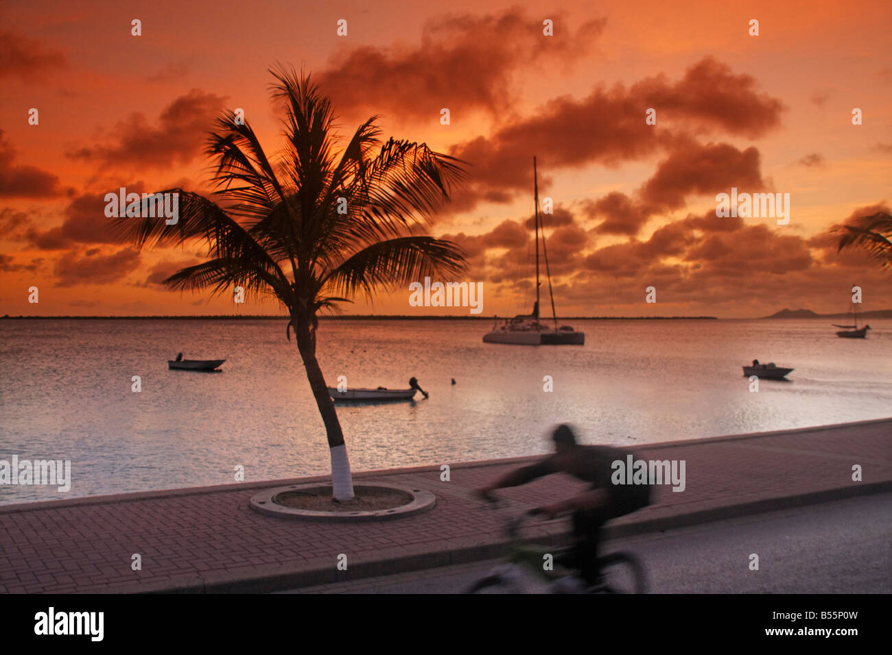Antillen Bonaire Kralendijk Sonnenuntergang Stockfoto