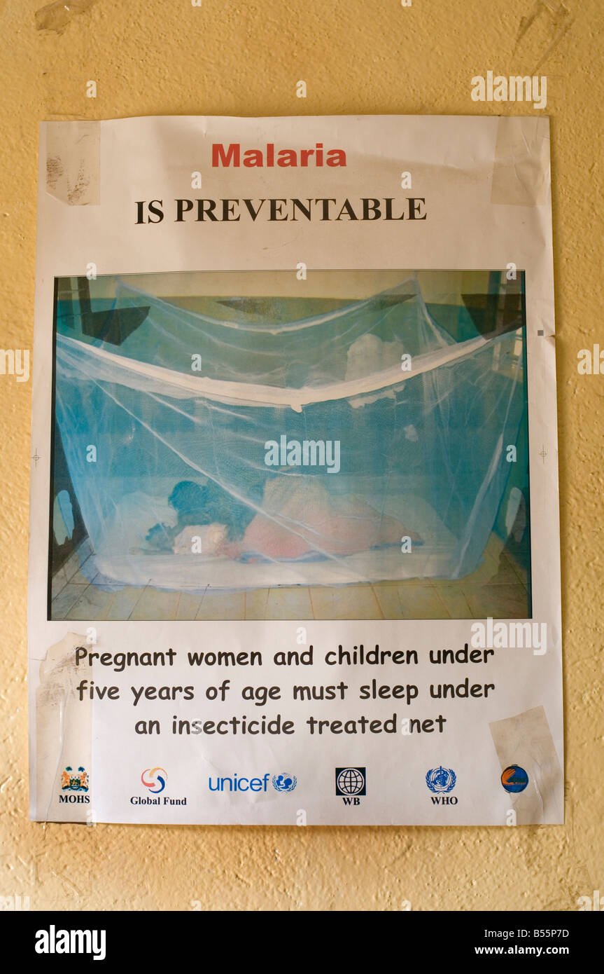 Sierra Leone 2008 August in der Nähe von Makeni 30 km entfernten Malome Gemeinschaft Malaria Poster Stockfoto