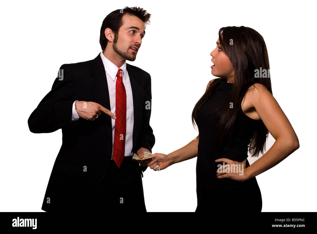 Streit um Geld Stockfoto