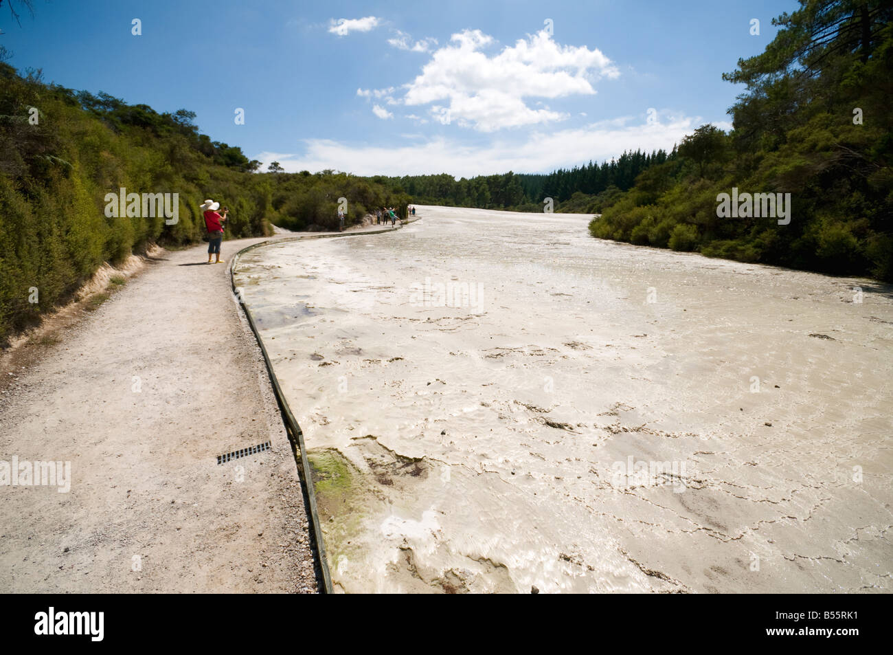 Kieselsäure-Terrasse im Wai-O-Tapu thermischen Bereich, in der Nähe von Rotorua, Nordinsel, Neuseeland Stockfoto