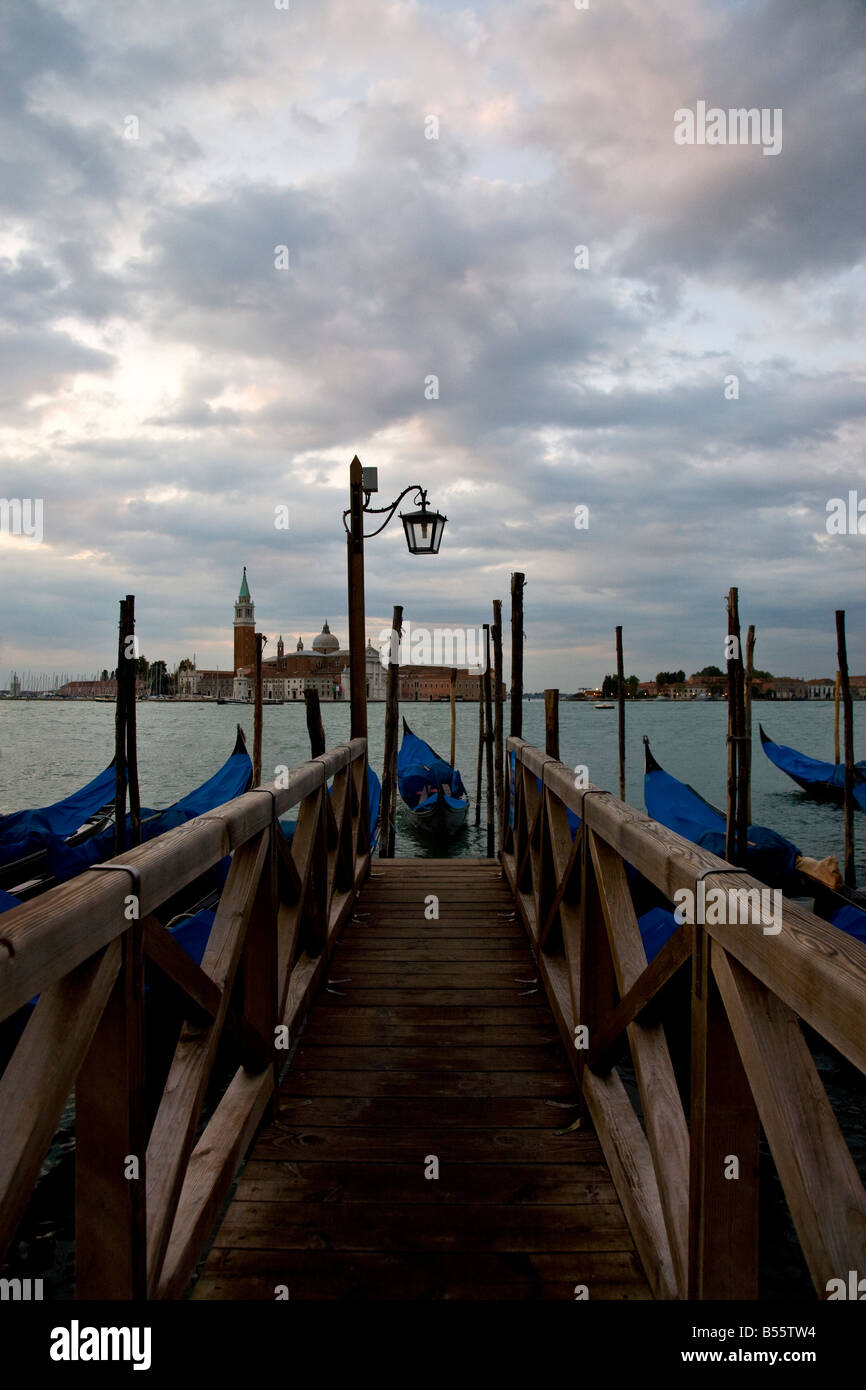 Blick über den Canal Grande in Richtung San Giorgio Maggiore Insel Venedig Veneto Italien Europa EU Stockfoto