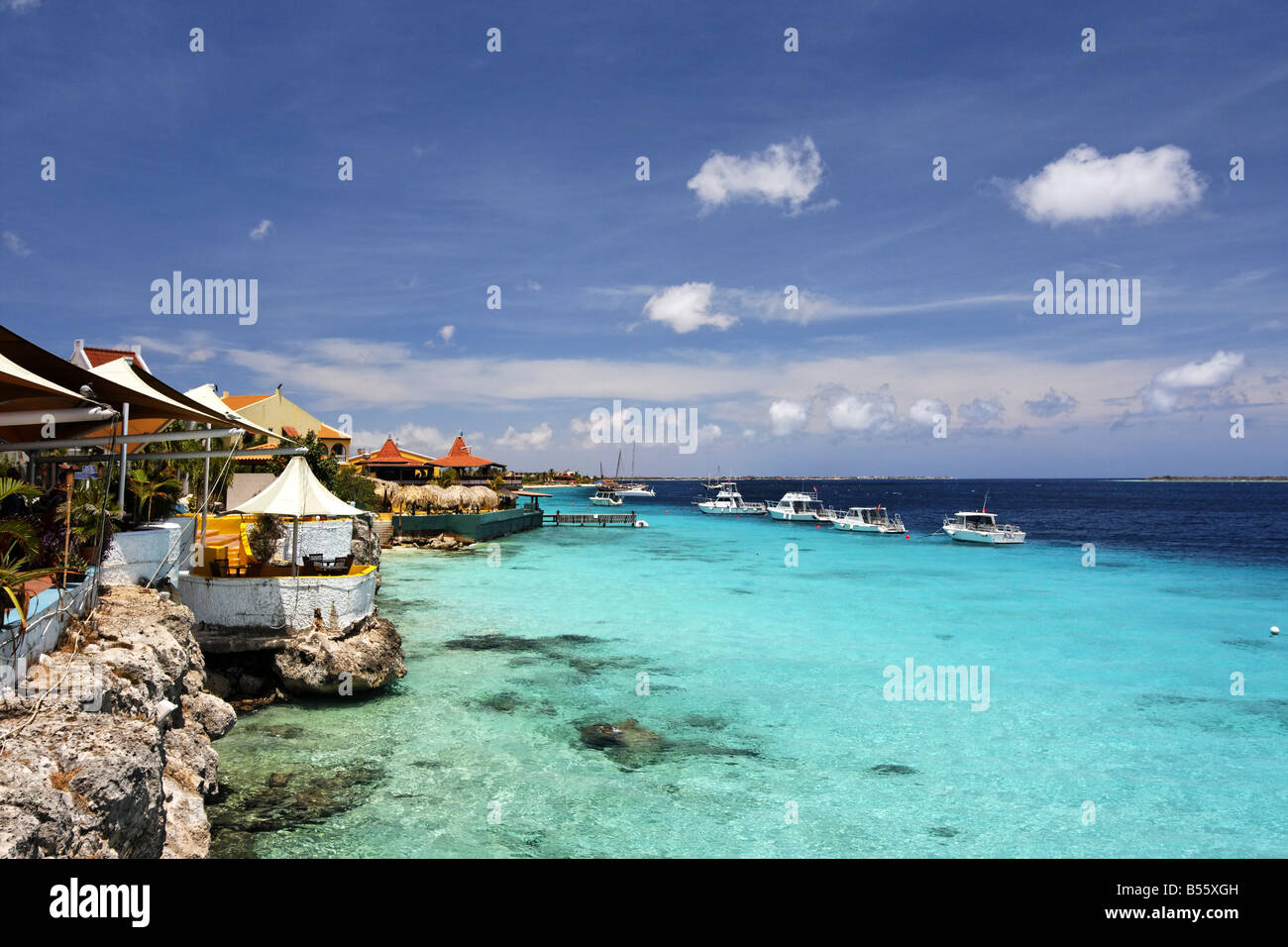 Antillen Bonaire Kapitän Dons Lebensraum Tauchen Resort Stockfoto