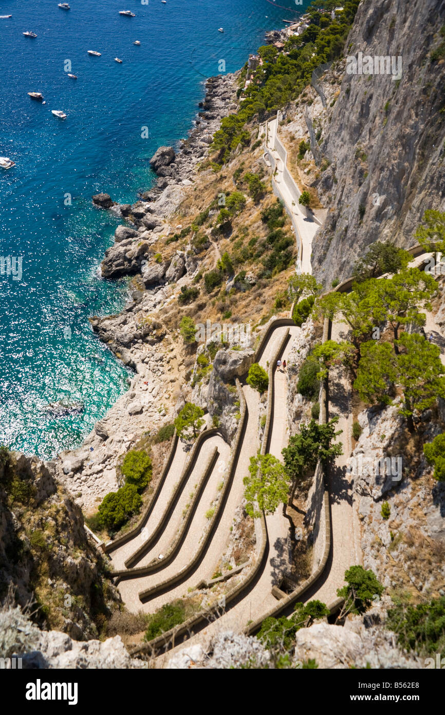 Via Krupp, Capri, Italien Stockfoto