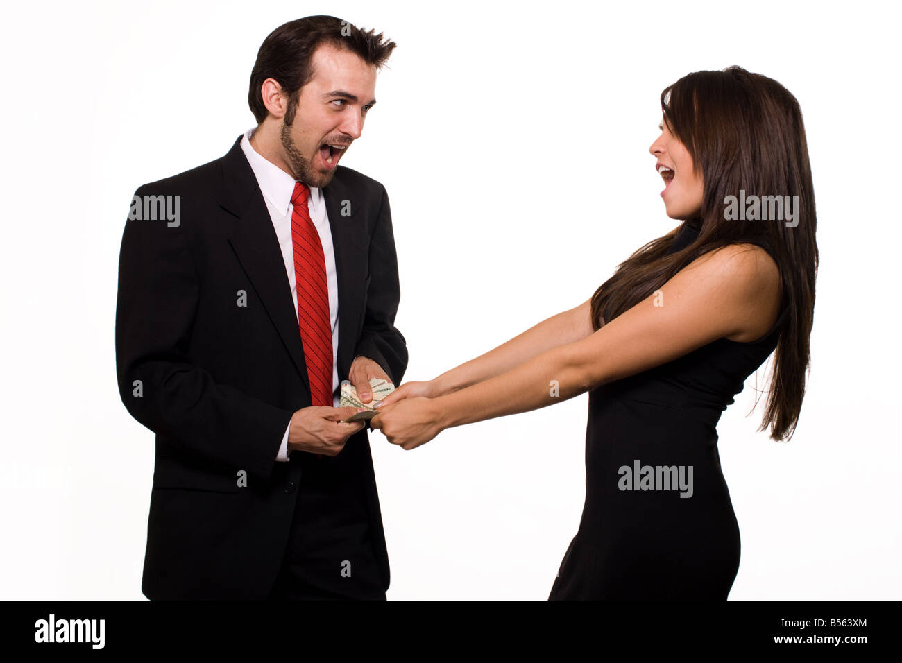 Geld greifen Stockfoto