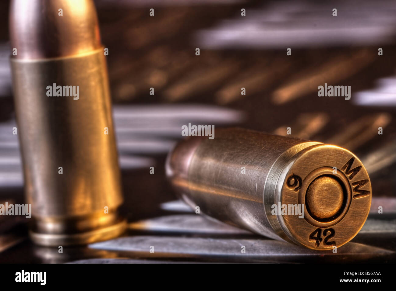 9mm Kugeln Stockfoto