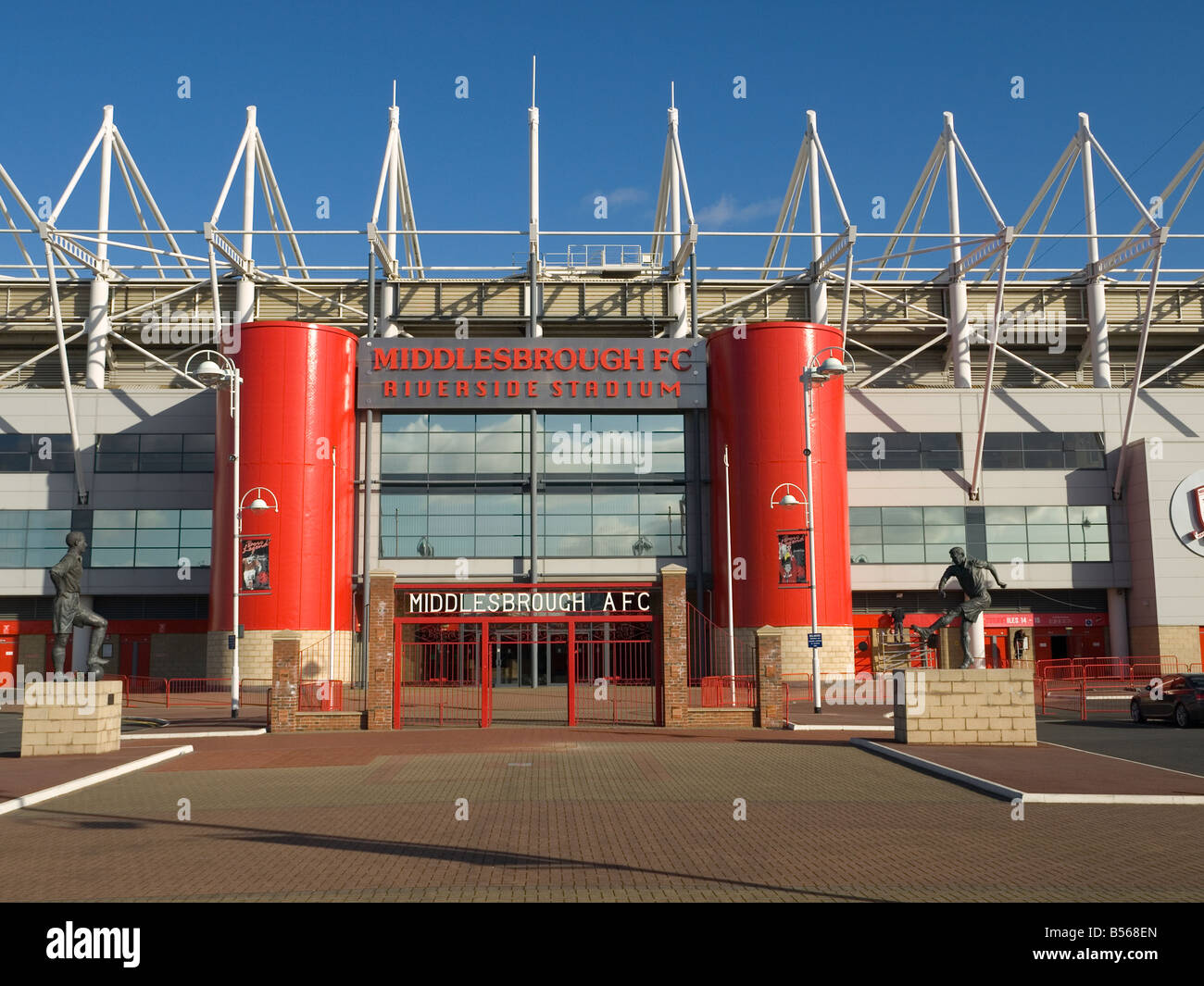 Der Haupteingang zum Stadion der Premier League Klub Middlesbrough Football Club im Riverside Middlesbrough Cleveland UK Stockfoto