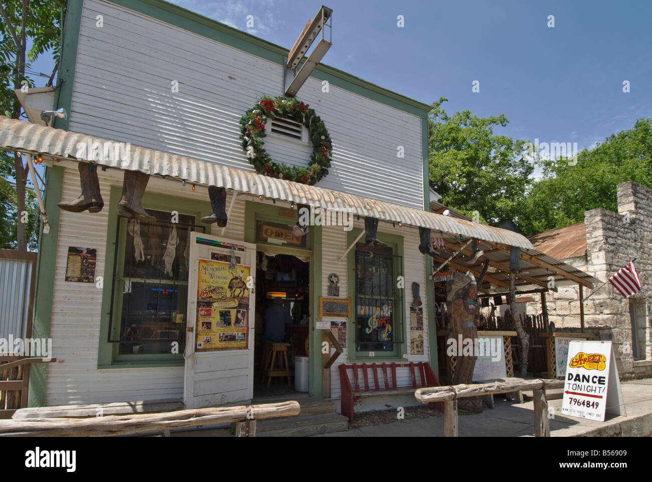 Texas Hill Country Bandera historische Altstadt 11. Street Cowboy Bar Stockfoto