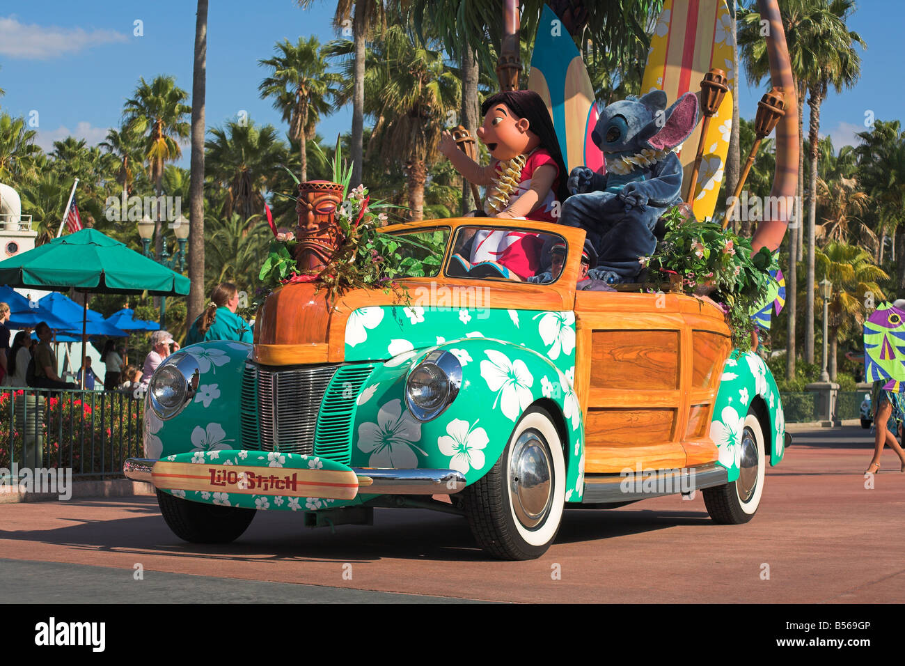 Lilo und Stitch, Disney-Stars und Motor Cars Parade, Disney MGM Studios, Disneyworld, Orlando, Florida, USA Stockfoto
