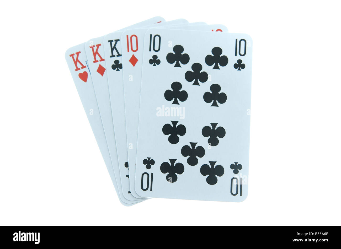 Drei einer Art Pokerhand Stockfoto