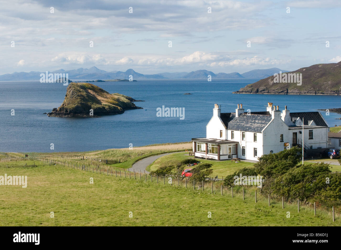 Duntulm Hotel und Tulm Insel Stockfoto