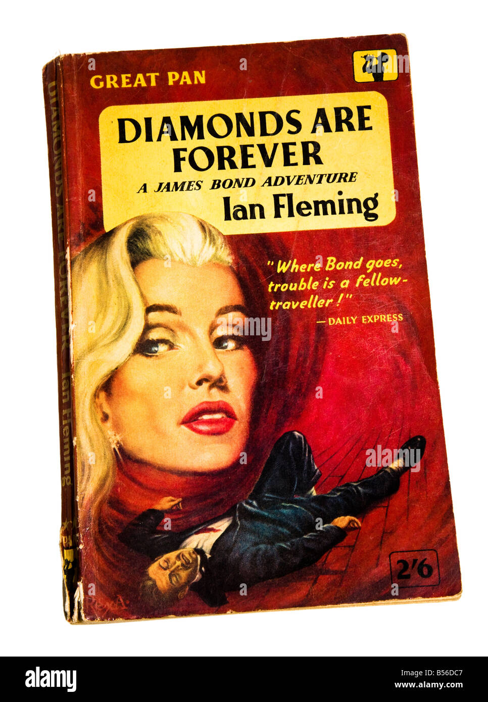 Cover der frühen Ausgabe James Bond Buch 1958 Diamanten sind für immer-Paperback-Ausgabe Stockfoto
