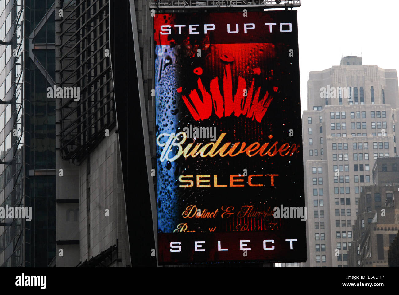 Bubweiser Zeichen, Times Square NYC Stockfoto