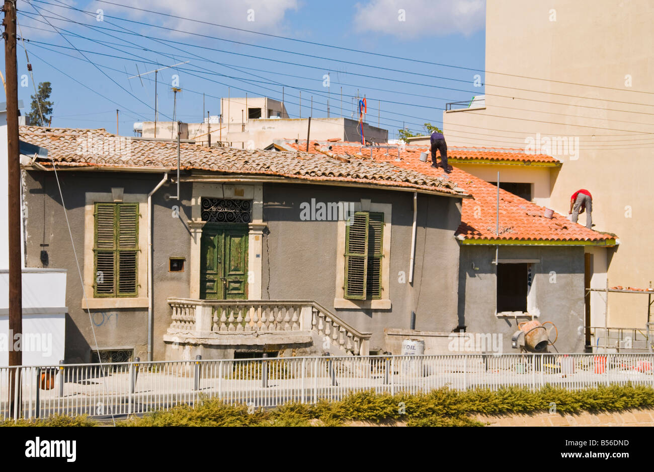 Traditionellen zypriotischen Haus renoviert in Südeuropa Nicosia Zypern Stockfoto