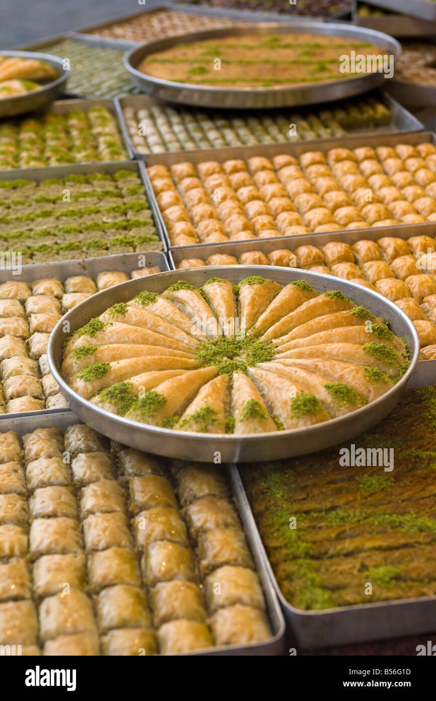 Baklava-Display-Istanbul Stockfoto