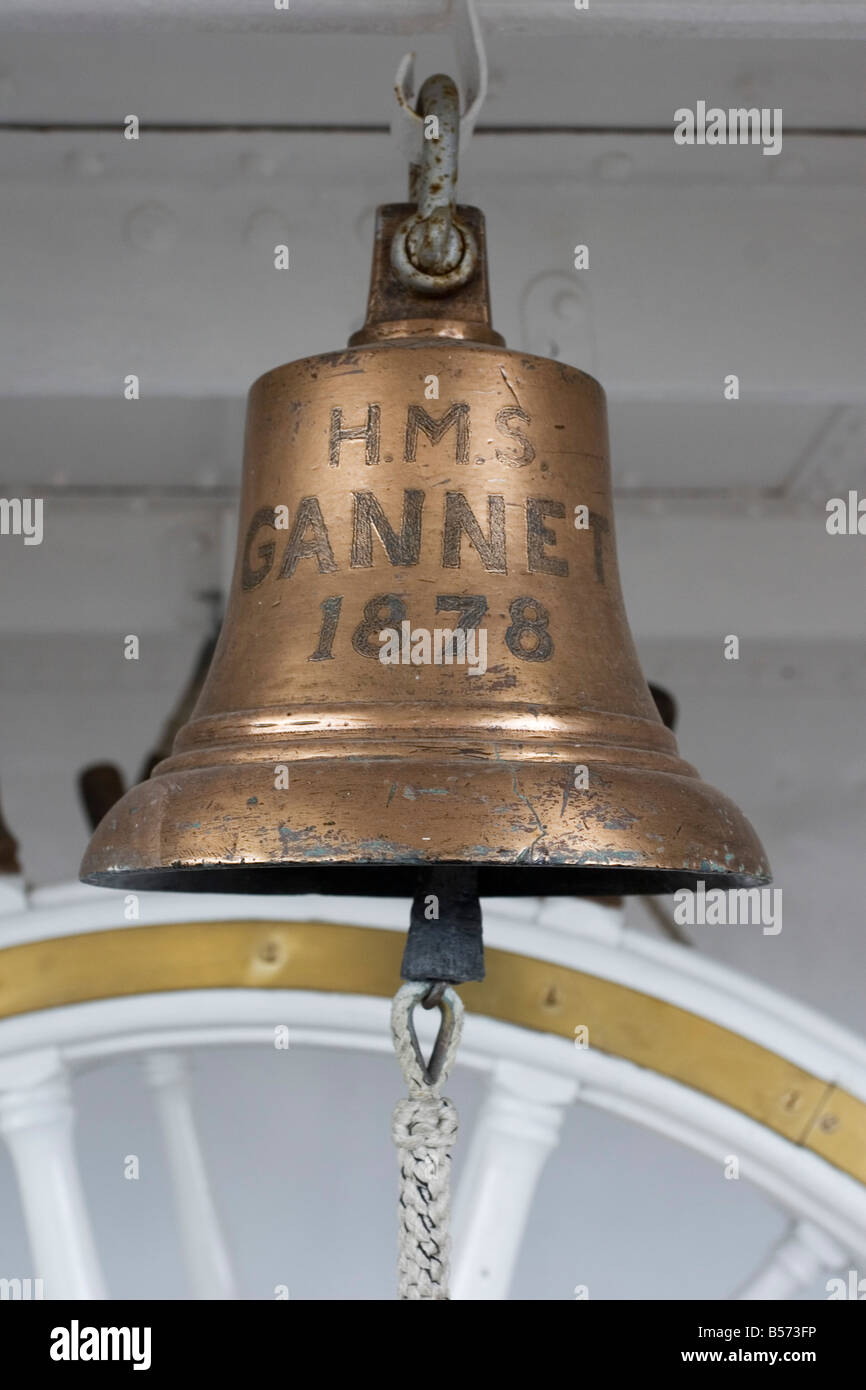 HMS Gannet Schiffsglocke Stockfoto