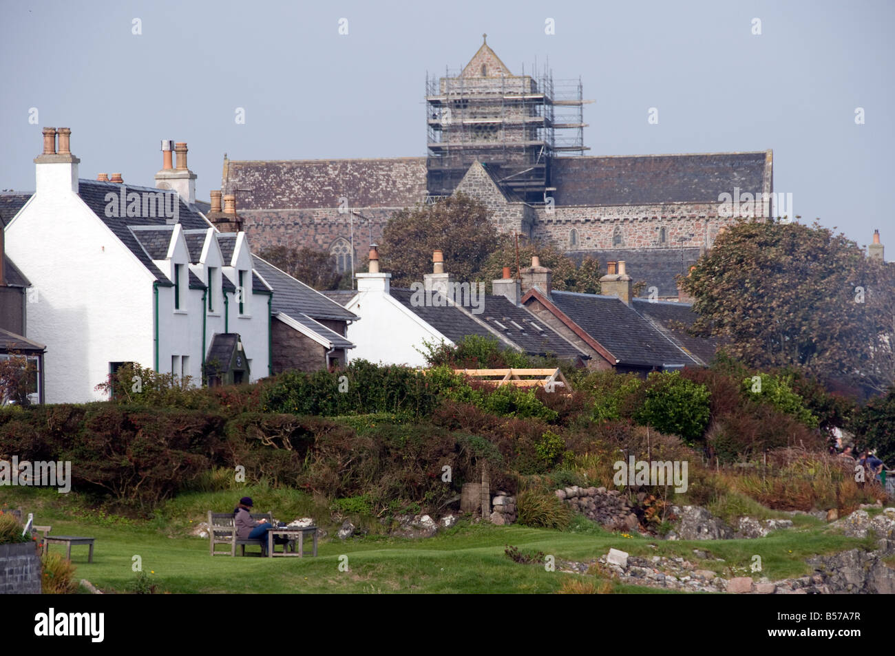 Iona Schottland Main Street in der Nähe von Ferry terminal Stockfoto