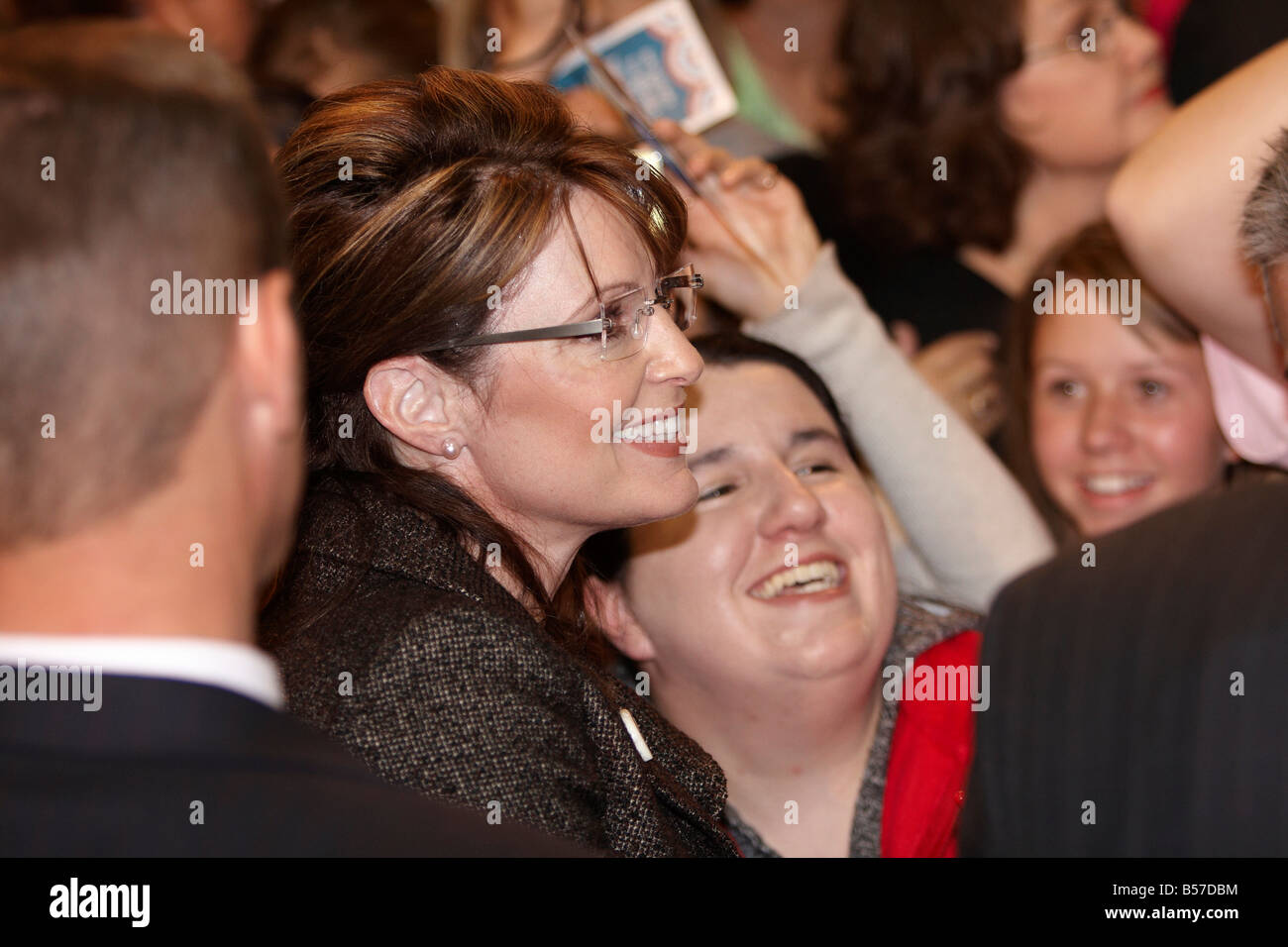 Foto von Vice Presidential Candidate Sarah Palin Rallye in Troy Ohio während des Wahlkampfes 2008 Stockfoto