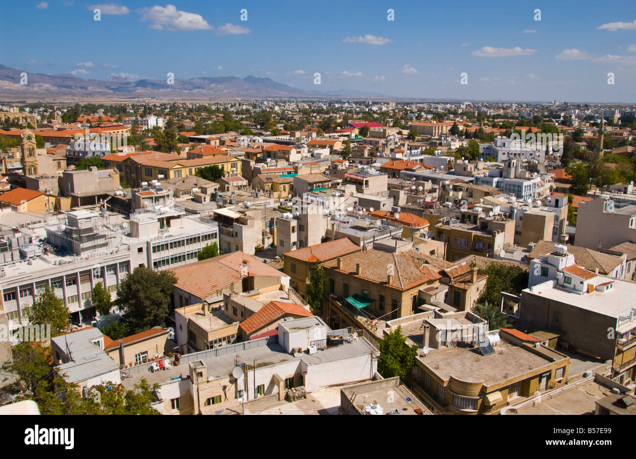 Blick über die Stadt von Nicosia Zypern Südeuropa Stockfoto