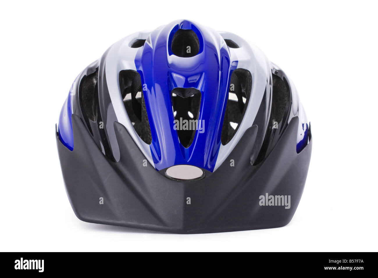 Fahrrad Helm isoliert auf weißem Hintergrund / / / Fahrrad Fahrrad Ausschnitt Ausrüstung Mtb Mountain Bike Kopfschutz Sport moderne Lüftungsschlitze Ausschneiden Stockfoto