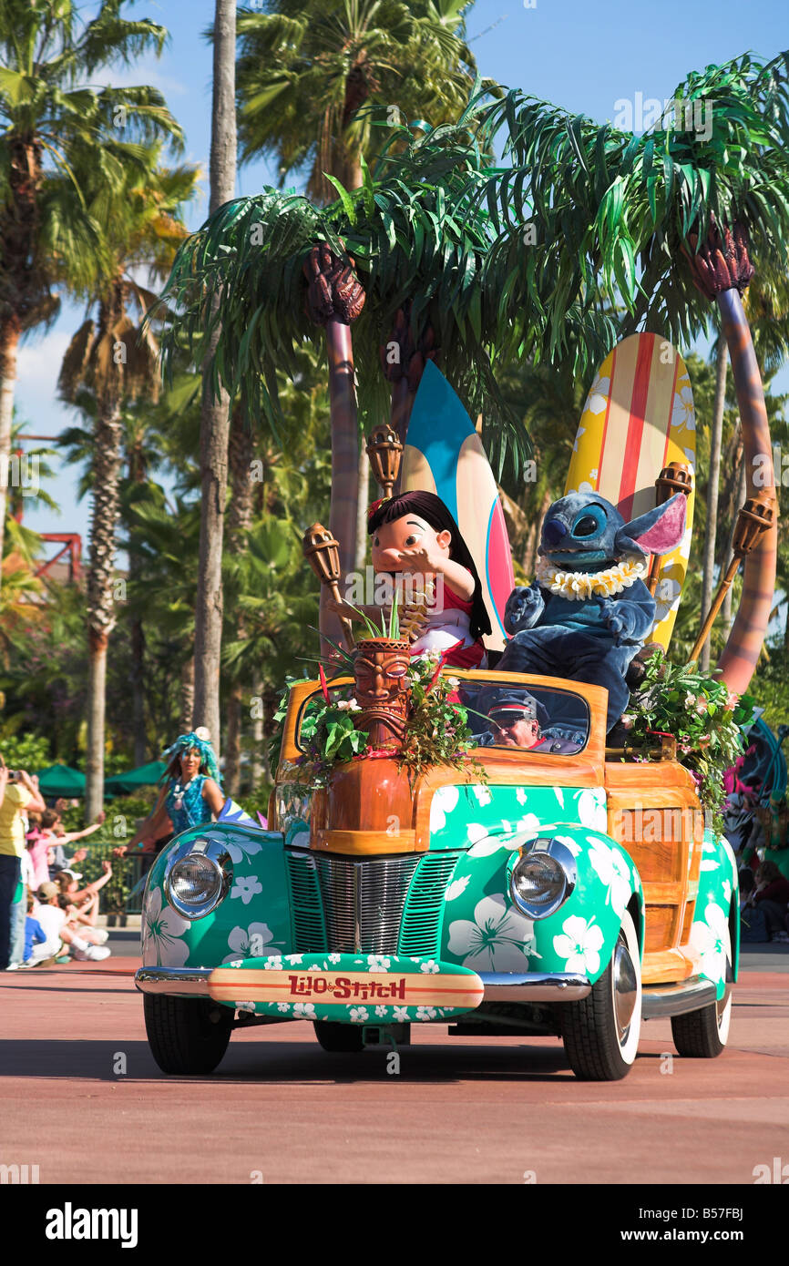 Lilo und Stitch, Disney-Stars und Motor Cars Parade, Disney MGM Studios, Disneyworld, Orlando, Florida, USA Stockfoto