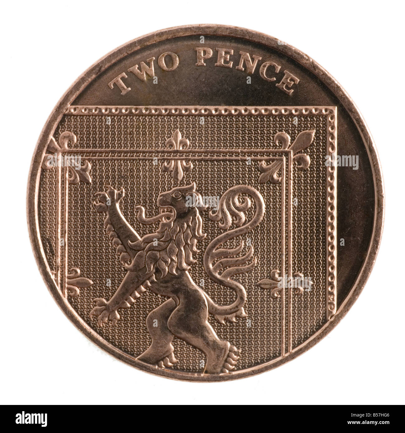 2008-neues Design für die britische Münzen 2 Pence-Stück Stockfoto