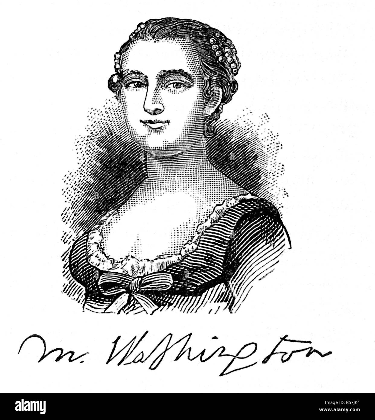 Martha Washington und Unterschrift Stockfoto