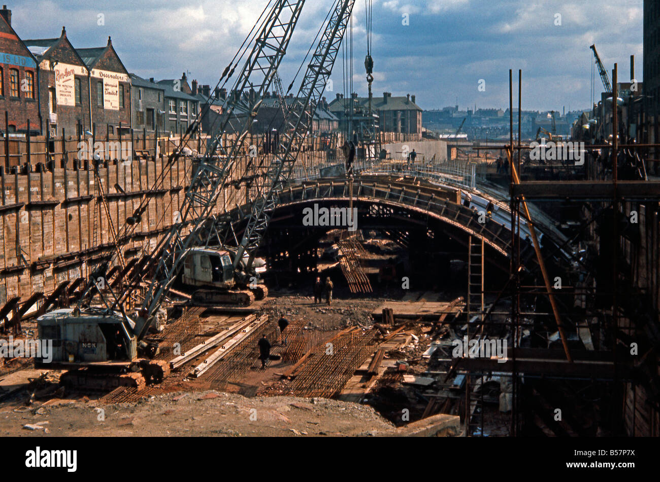 Kingsway Tunnel im Bau, Liverpools zweite Mersey Straßenkreuzung, von Liverpool nach Wallasey, 1968 Stockfoto