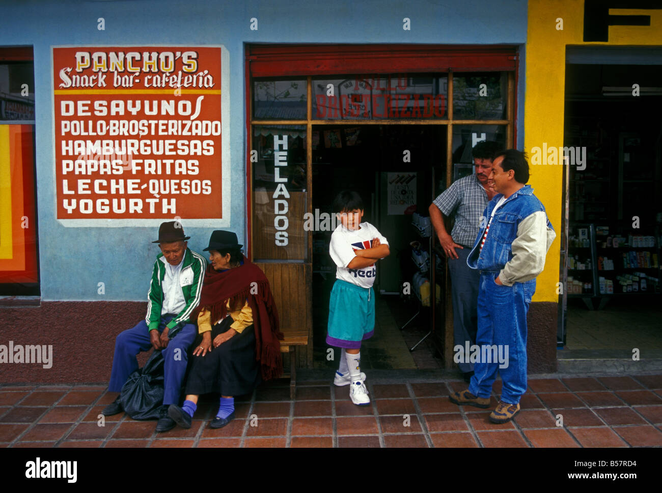 Ecuadorianischen Volk, pancho's Restaurant, Banos, Provinz Tungurahua, Ecuador, Südamerika Stockfoto