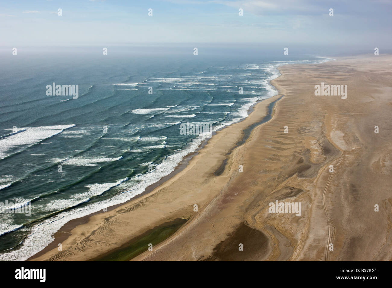 Luftaufnahme des Skeleton Coast, Namibia, Afrika Stockfoto