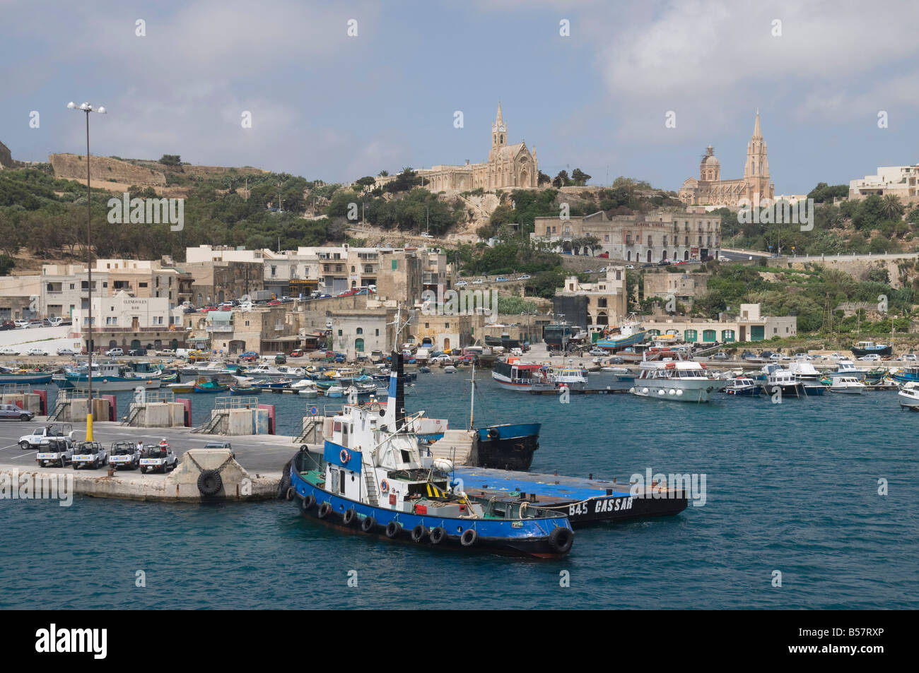 Hafen von Mgarr, Gozo, Malta, Mittelmeer, Europa Stockfoto