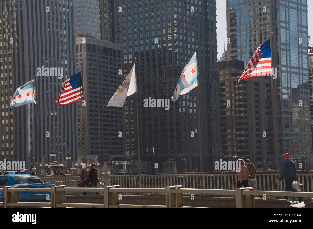 Fahnen, Chicago, Illinois, Vereinigte Staaten von Amerika, Nordamerika Stockfoto