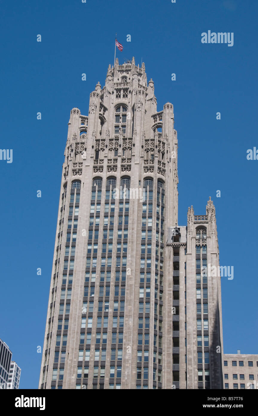 Die Tribune Tower Building, Chicago, Illinois, Vereinigte Staaten von Amerika, Nordamerika Stockfoto