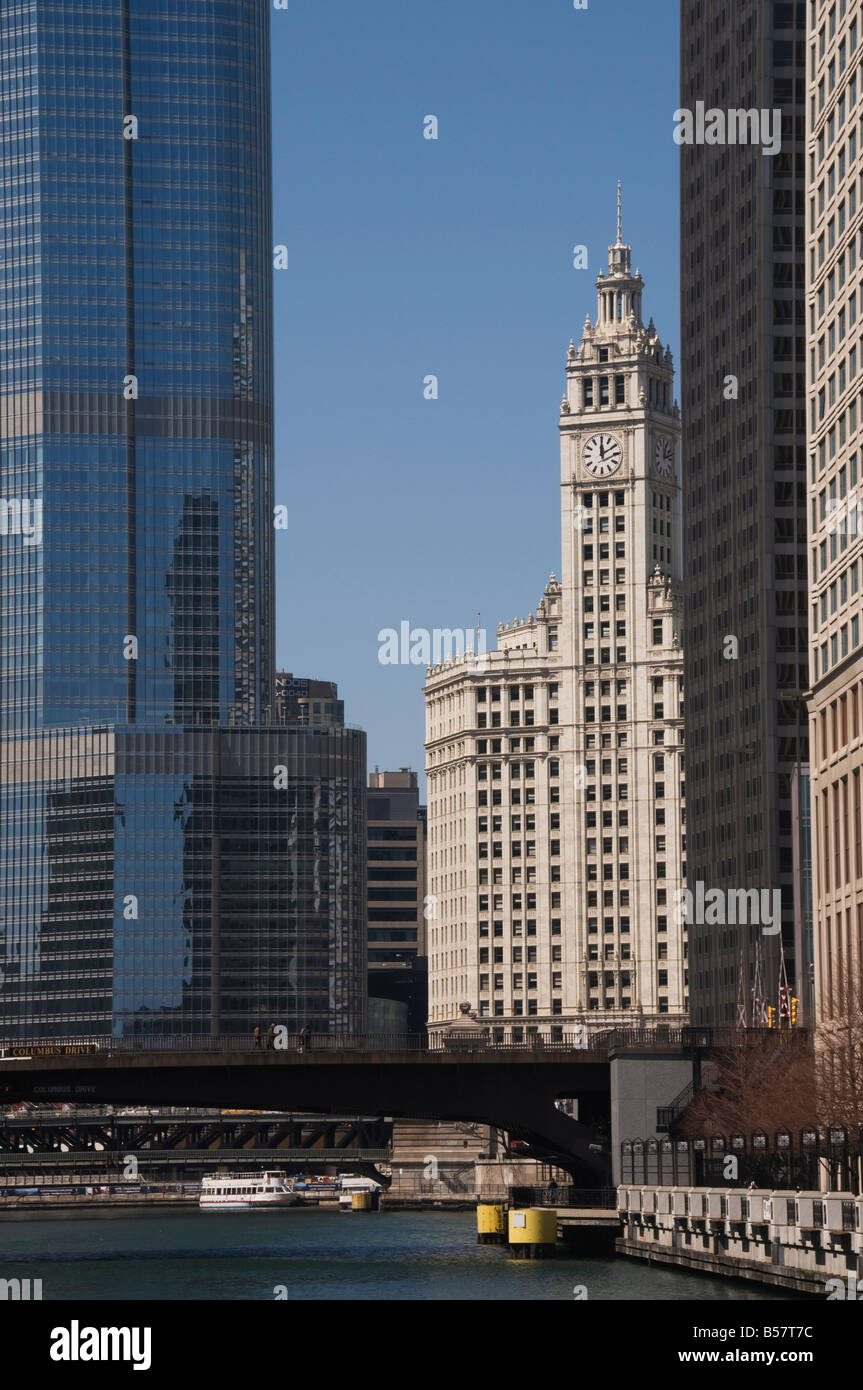 Das Wrigley Building, Chicago, Illinois, Vereinigte Staaten von Amerika, Nordamerika Stockfoto