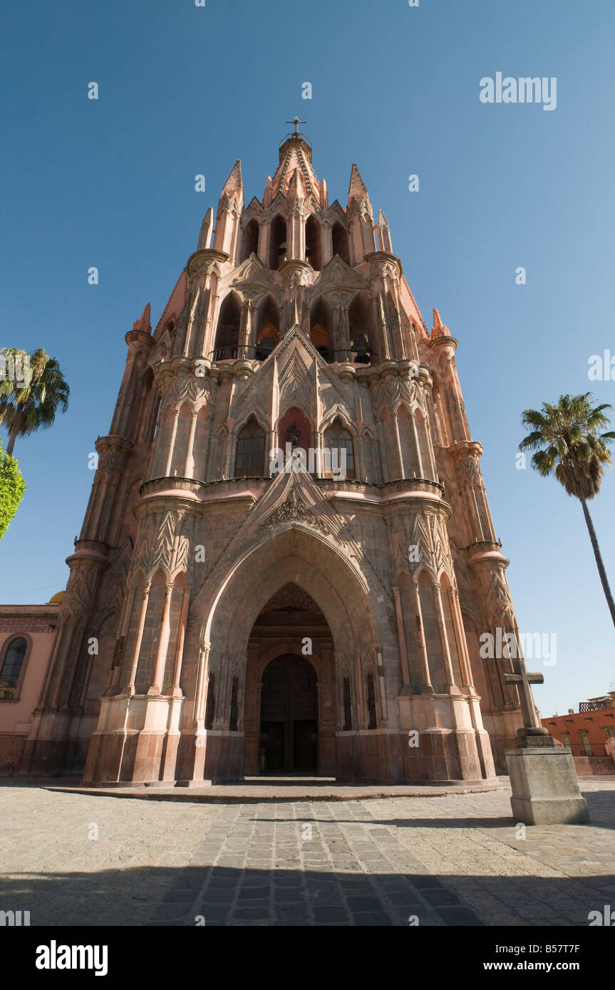 La Parroquia, eine Kirche in San Miguel de Allende (San Miguel), Bundesstaat Guanajuato, Mexiko, Nordamerika Stockfoto