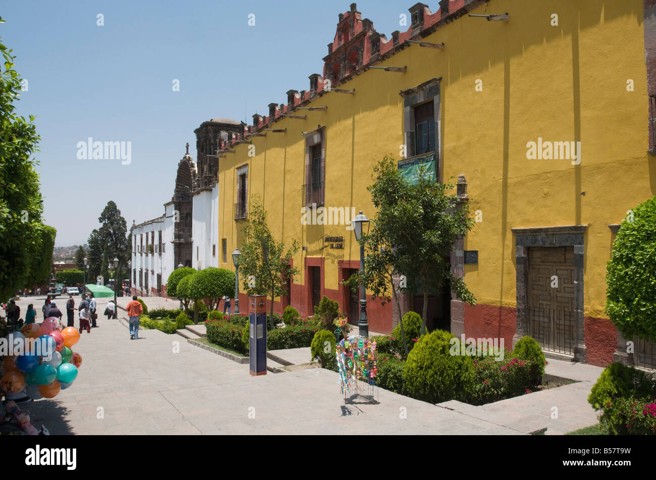 Plaza de Allende, ein Quadrat in der Nähe von Templo de Nuestra Senora De La Salud Kirche, San Miguel de Allende, Guanajuato Staat Stockfoto