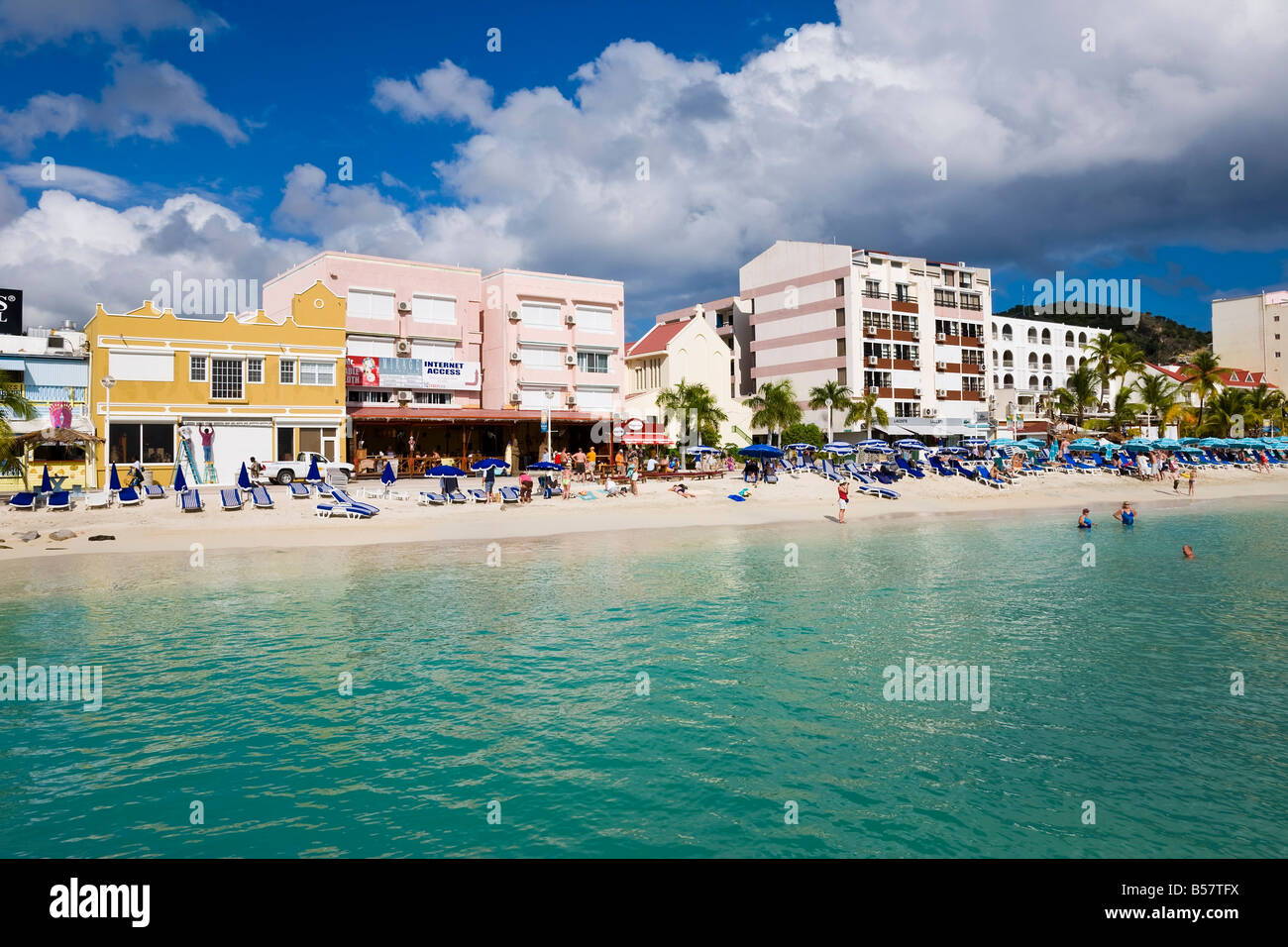 Die niederländische Hauptstadt Philipsburg, St. Maarten, Niederländische Antillen, Inseln über dem Winde, West Indies, Karibik, Mittelamerika Stockfoto
