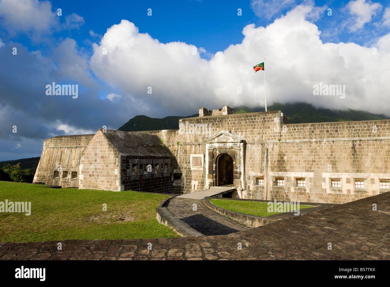 Brimstone Hill Fortress, 18. Jahrhundert zusammengesetzte, Brimstone Hill Fortress National Park, St. Kitts, Leeward-Inseln, Karibik Stockfoto