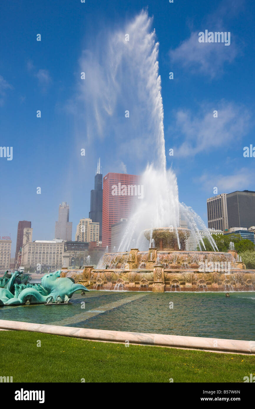 Buckingham Brunnen im Grant Park, Chicago, Illinois, Vereinigte Staaten von Amerika, Nordamerika Stockfoto